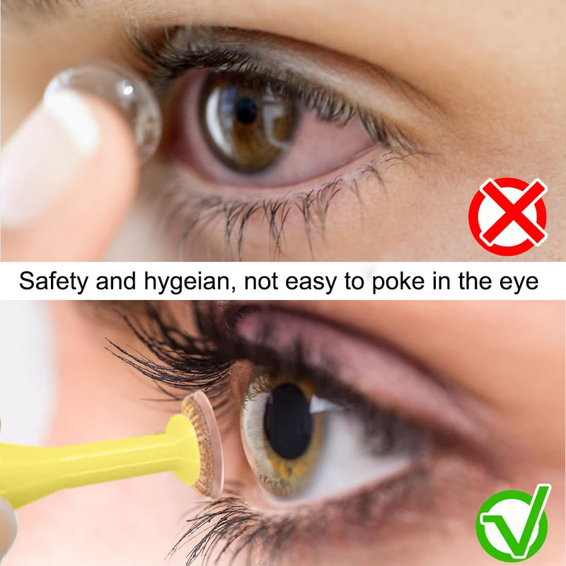 [Australia] - AFCJLTO Pack of 6 Silicone Lens Suckers for Hard & Soft Contact Lens Removal - Easy to Use with Contact Lens Removal Tool - Green, Yellow, White 