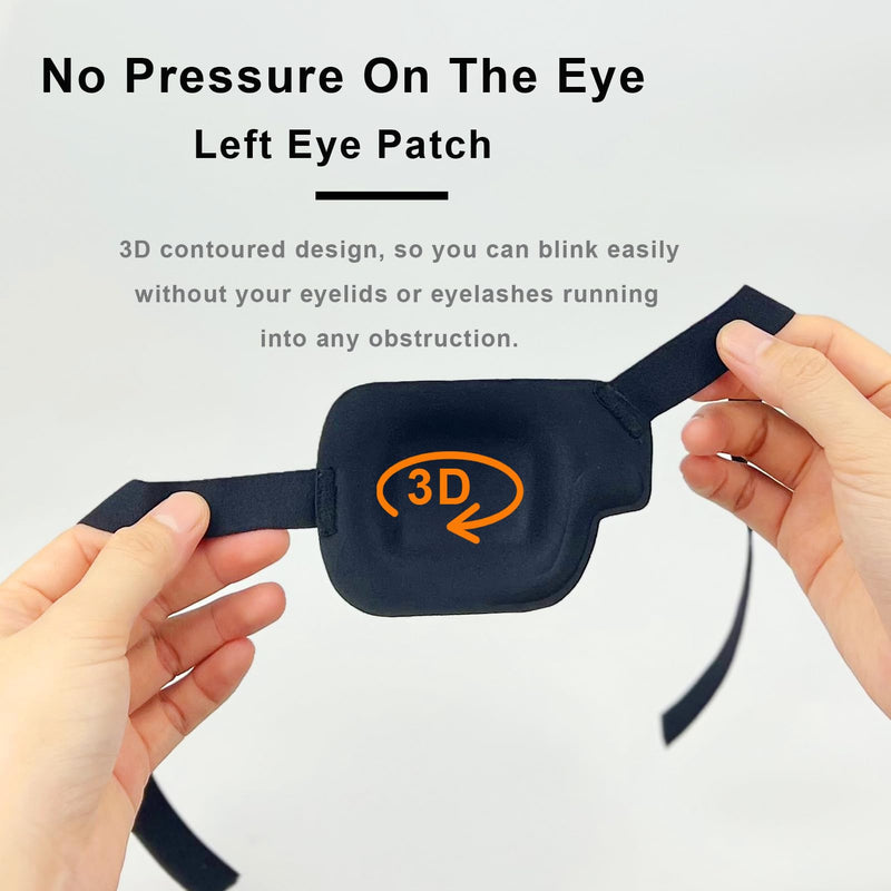 Eye Patch, 2PCS Medical Eye Patches for Adults Kids, 3D Amblyopia Lazy Eye Patches for Left Eye (left)