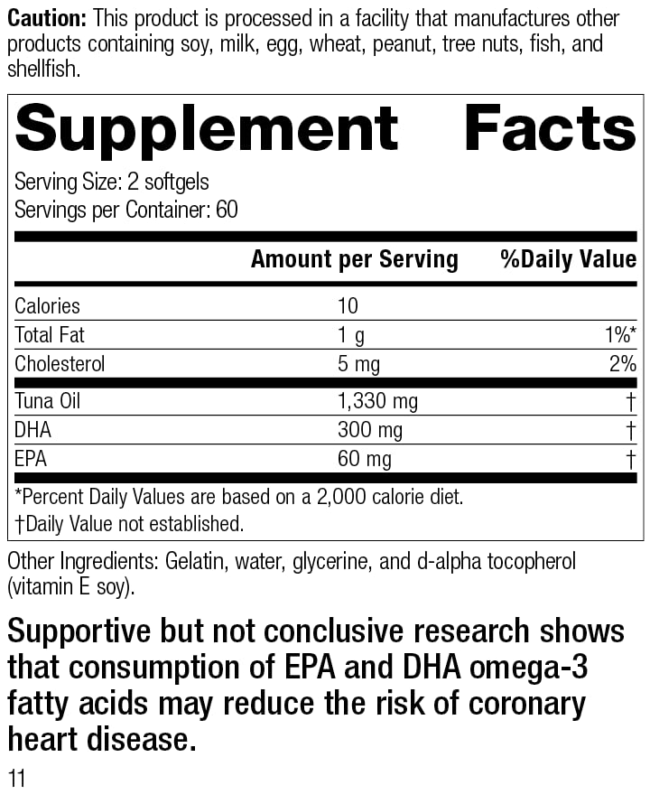 [Australia] - Standard Process Tuna Omega-3 Oil EPA and DHA - Whole Food Support, Brain Health and Brain Support, Eye Health, Skin Health and Hair Health with Tuna Oil - Gluten Free - 120 Softgels Unflavored 120 Count (Pack of 1) 