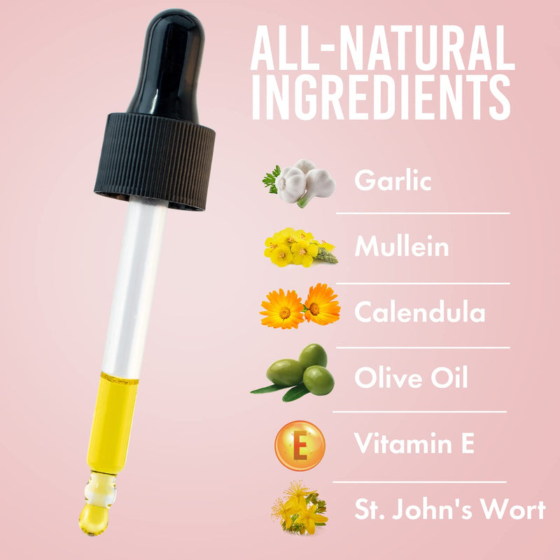 [Australia] - Organic Ear Oil for Ear Infection - Natural Eardrops for Earache Prevention, Swimmer's Ear & Wax Removal - Kids, Adults, Baby, & Dog Earache Remedy - with Mullein, Garlic, Calendula Made in USA (2 Oz) 