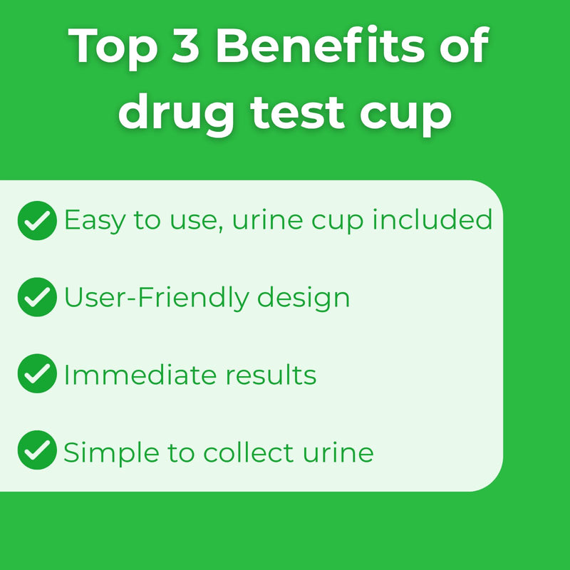 Easy@Home 5 Panel Drug Test Cup, at Home Urine Drug Test Kit, 1 Pack | Testing 5 popular drug, Marijuana (THC),Amphetamine (AMP),Cocaine (COC), Methamphetamine (MET), Opiate (OPI 2000) - ECDOA-254 1 Count