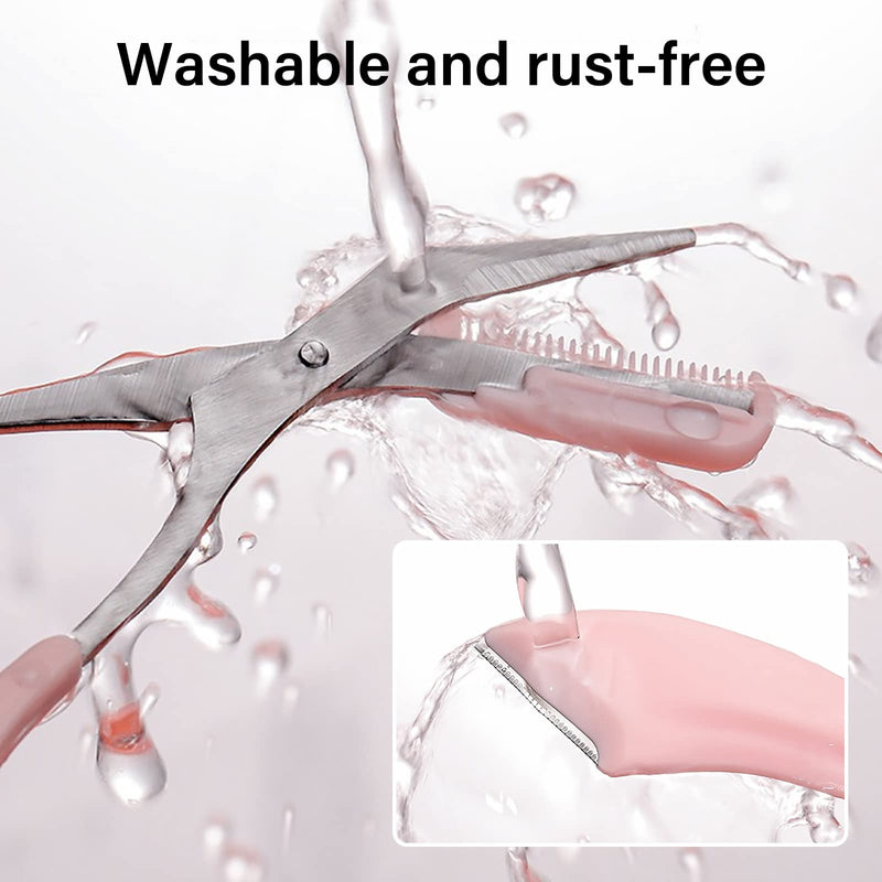 [Australia] - 4 pieces beauty eyebrow scissors trimmer scissors with comb and eyebrow razor set, eyebrow scissors, eyebrow scissors with comb, precision eyebrow trimmer beauty tool for men women 