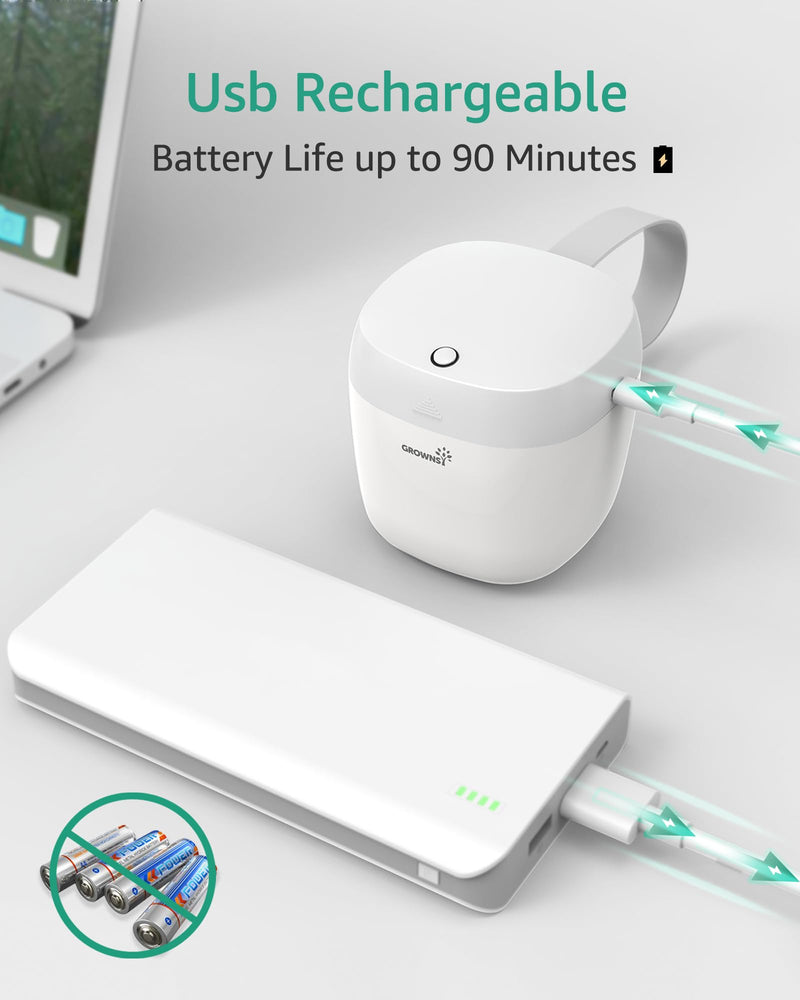 [Australia] - GROWNSY Pacifier Sanitizer Portable, UV Light Sanitizer on The Go, USB Charging Sanitizer Case, Mini Pacifier Sanitizer 99.99% Cleaned in 59 Seconds (White) White 