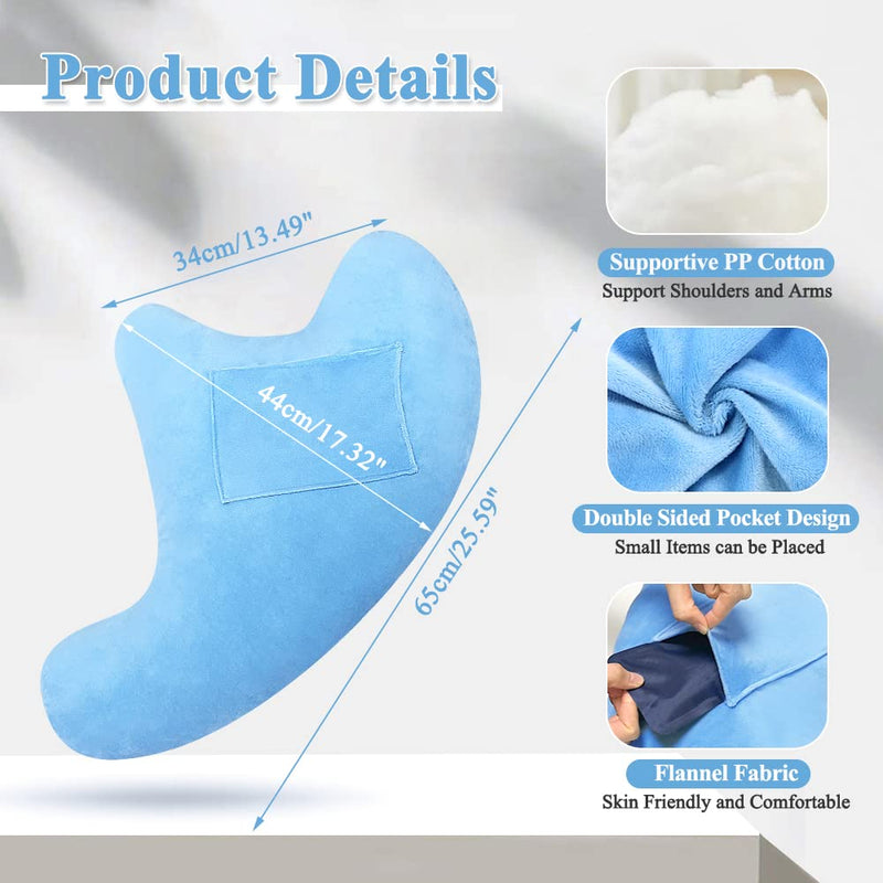 [Australia] - Shoulder Surgery Pillow for Sleeping Rotator Cuff Neck and Shoulder Pain Relief Side Sleeper Pillow Bed Wedge for Arm Surgery Pillow Armpit Shoulder Abduction Wedge Surgery Recovery Supplies Blue 