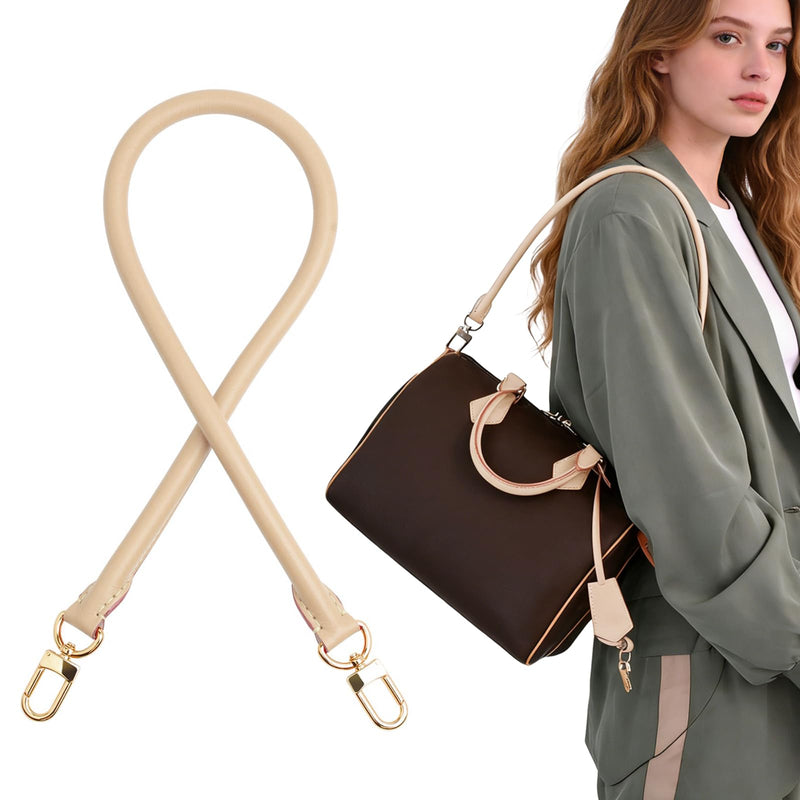 Bag Genuine Vachetta Leather Shoulder Short Strap Replacement Fit for Graceful Damier or Speedy25 30 35(Apricot) Width: 0.6in Length: 27.7in-apricot