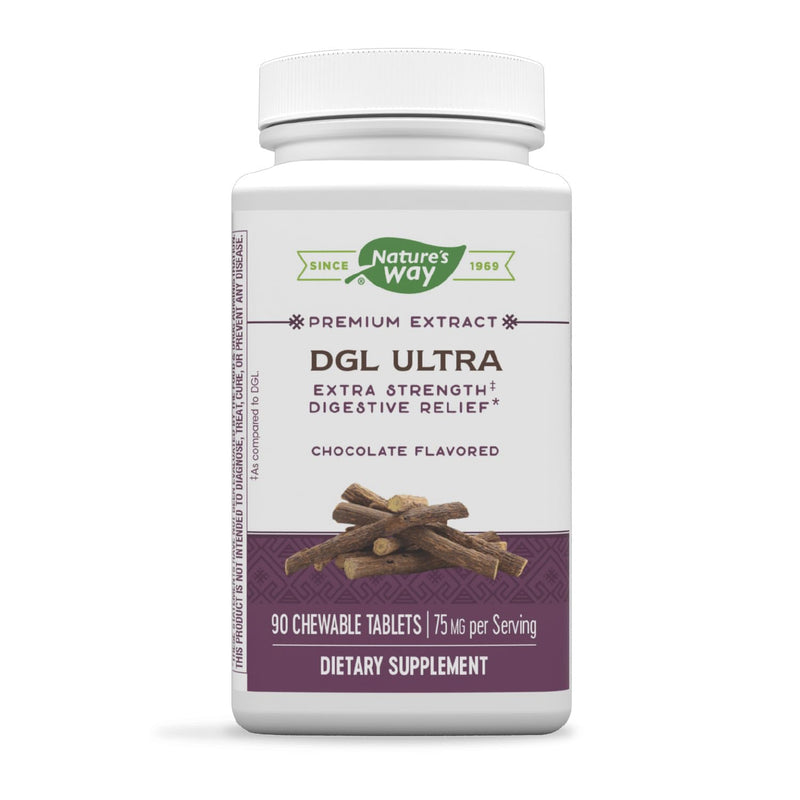 [Australia] - Nature's Way DGL Ultra - Extra Strength** - Premium Licorice Root Extract - Digestive Relief* - With Gutgard ® - Vegan & Gluten Free - 90 Chewable Tablets - Chocolate Flavored 
