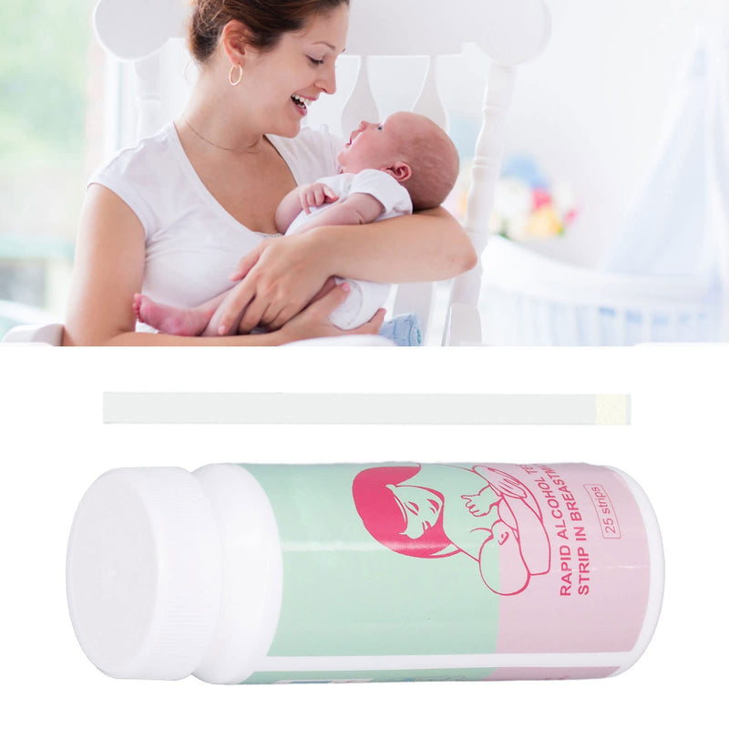 25pcs Breastmilk Alcohol Test Strips, Breastmilk Detecting Strips Milk Detect Strips with Bottle for Mother Alcohol Test Give Nursing Mothers Clarity, Easy, Quick Detection