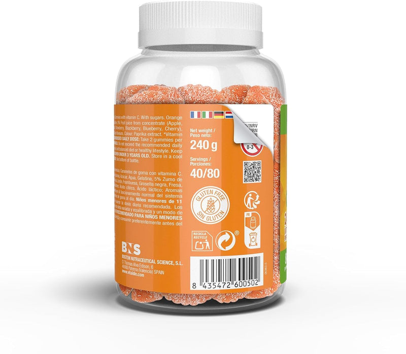 VITALDIN Vitamin C Gummies – 240 mg per Serving - 80 Chewable Gummies (40 Days’ Supply); Orange Flavour – Gluten Free Gummy – for Kids & Adults