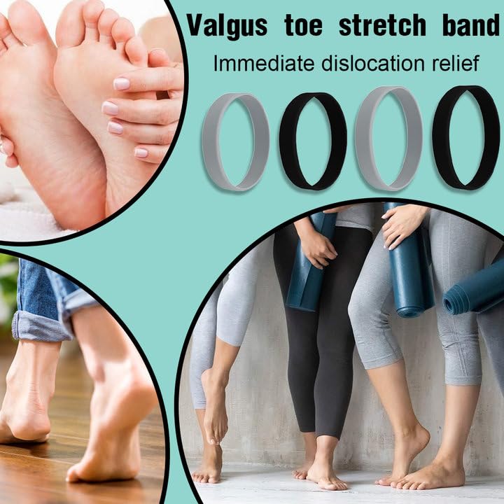 [Australia] - Hallux Valgus toe separator training band for the toe - correction set of 4 for men and women to relieve pain from bunions 