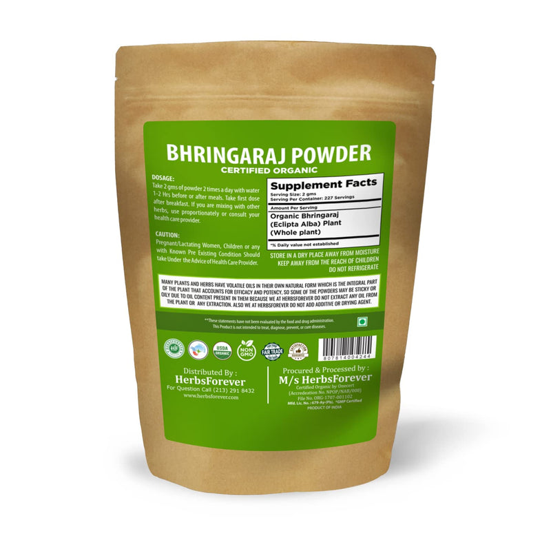 [Australia] - Bhringaraj Powder – Eclipta Alba – Hair Care Herb – Natural Hair Conditioner – Nourishes Hair Follicles – Non GMO, Organic, Vegan – 454 Gms 