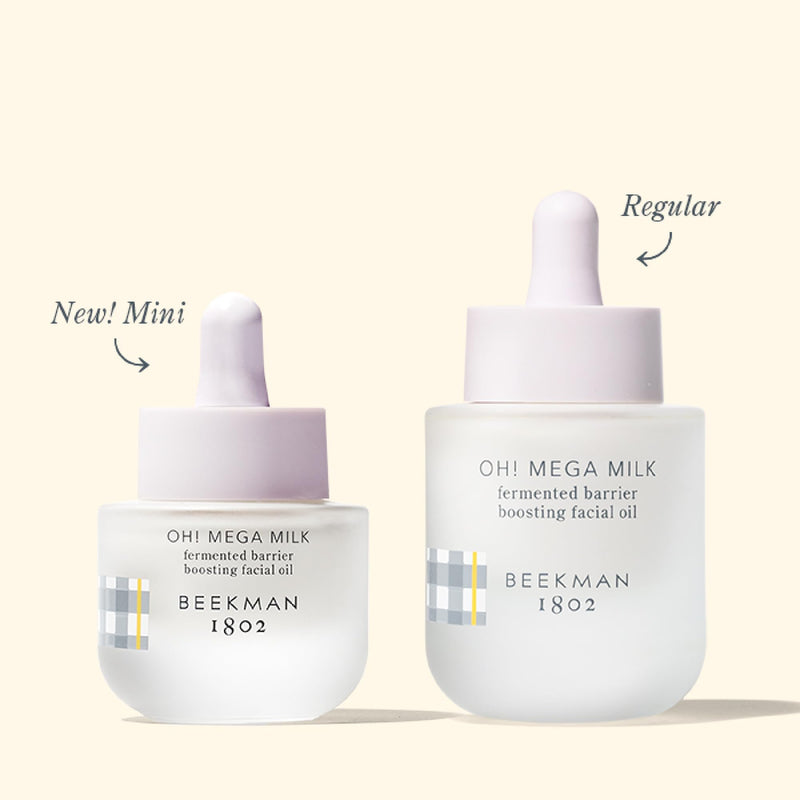 Beekman 1802 Oh! Mega Milky Facial Oil Serum, 0.5 fl oz | Vitamin C & Niacinamide Serum for Hydration & Barrier Support, Lightweight Face Oil, Non-Greasy, Sensitive Skin Safe 0.5 Fl Oz (Pack of 1)