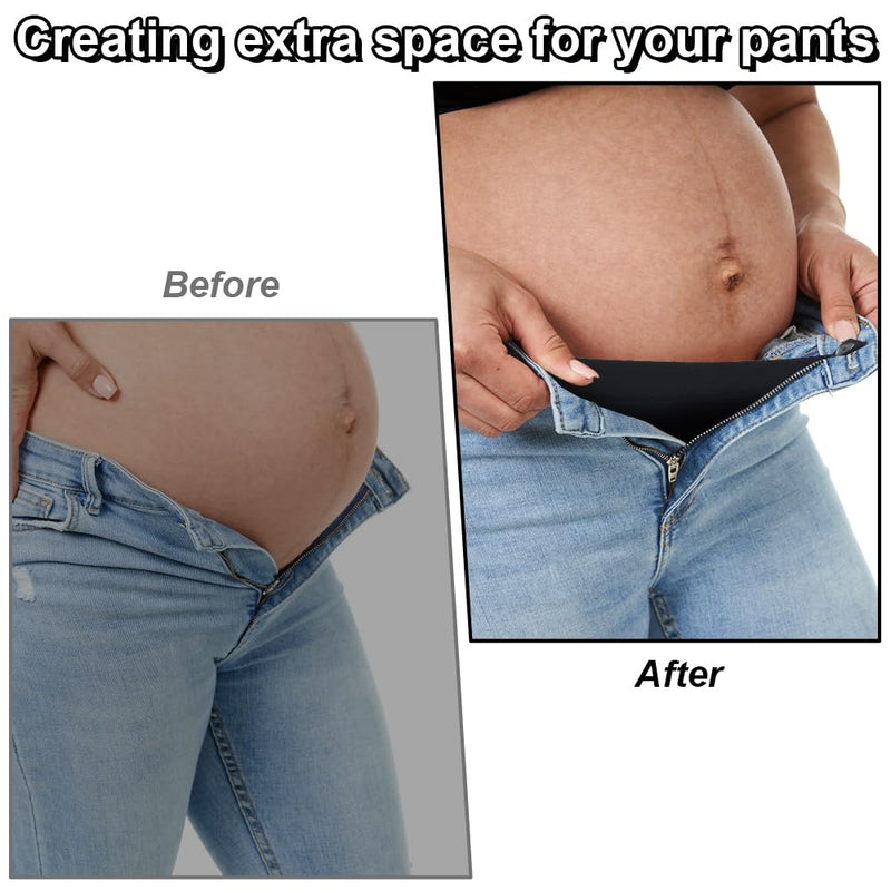 [Australia] - 4 piece waistband extension pregnancy trouser extension with button extension set, women's trouser waistband extension, jeans extension pregnancy for weight fluctuations and early pregnant women 