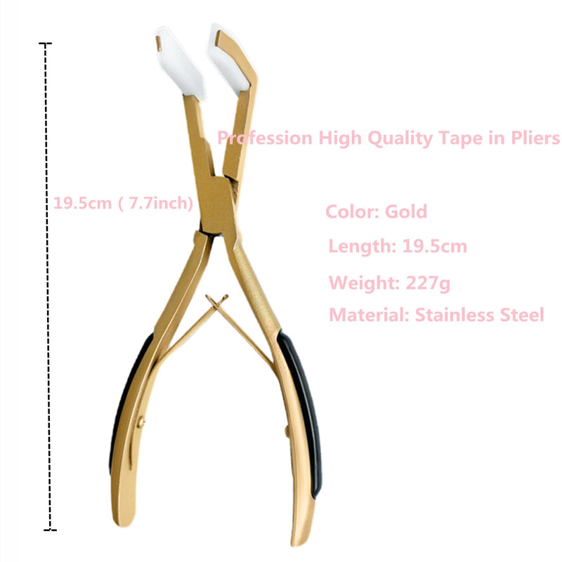 [Australia] - Hair Extension Pliers and Tools Kit for Women - Tape in Hair Extension Tools With Pliers (Gold) Gold 