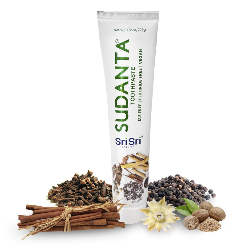 Sudanta 200g - 3 Pack - Herbal Fluoride-Free, Paraben-Free, Vegan, Natural Toothpaste with Ayurvedic Herbs Herbal-200g-Pack of 3