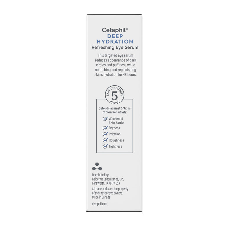 Cetaphil Deep Hydration Refreshing Eye Serum, 0.5 fl oz, 48Hr Hydrating Under Eye Cream to Reduce the Appearance of Dark Circles, With Hyaluronic Acid, Vitamin E & B5 (Packaging May Vary) 0.5 Fl Oz (Pack of 1)