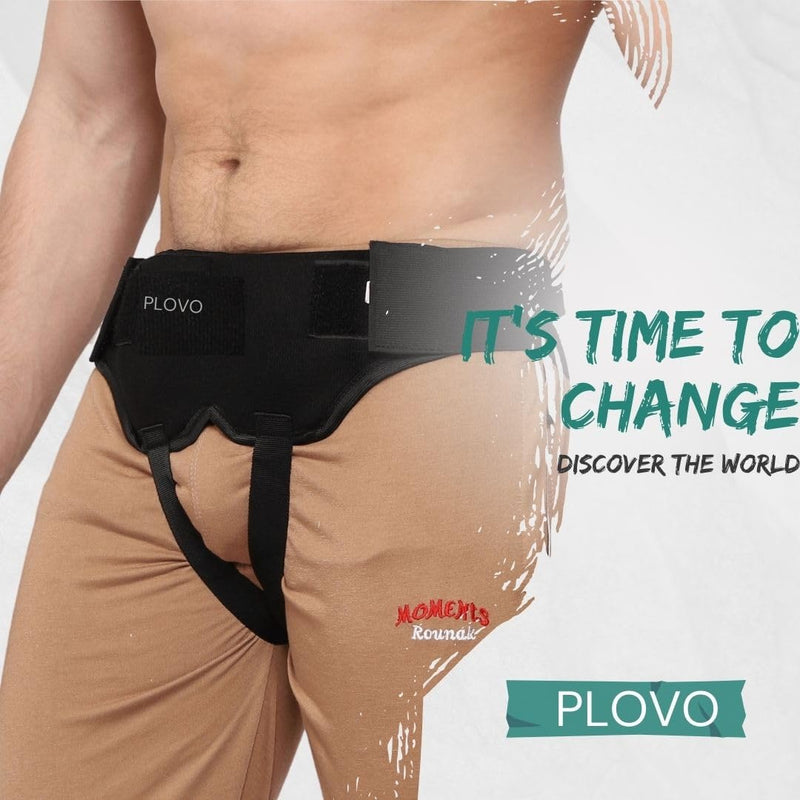 [Australia] - Premium Hernia Belt, Inguinal Groin Support Truss, Adjustable Dual-Side Compression (Black, Small) Black 