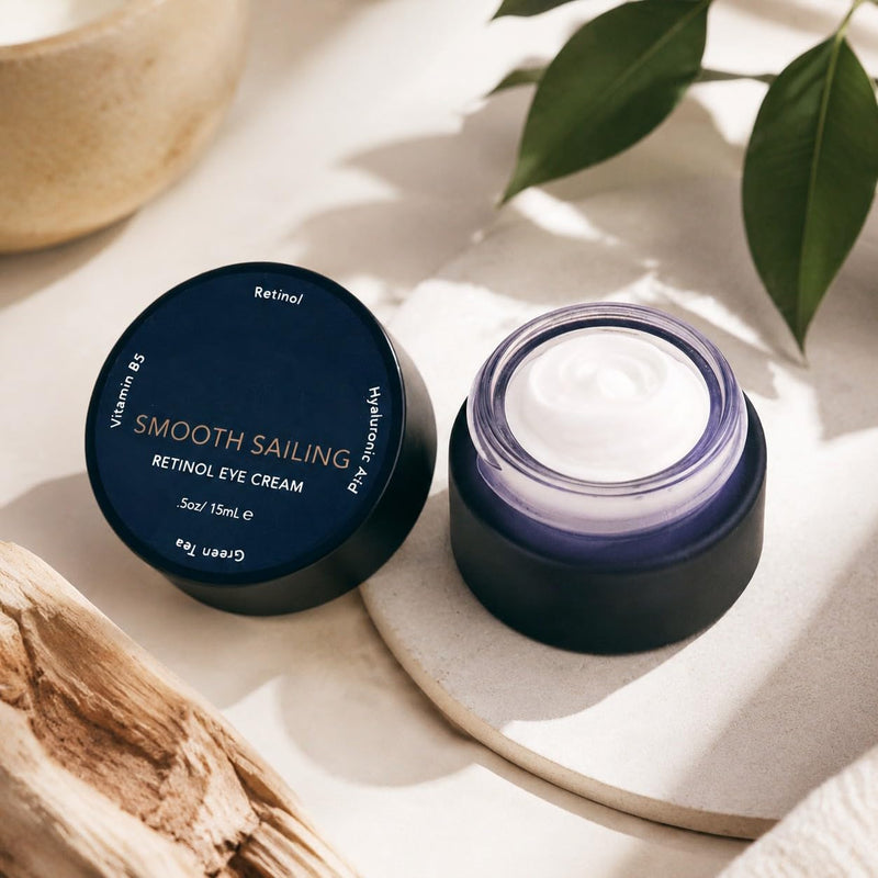 Retinol Eye Cream for Under Eye Area, Nightly Eye Moisturizer Cream with Hyaluronic Acid and Vitamin B5 for Fine Lines and Dark Circles, Hydrating and Smoothing Skin Care, 0.5 oz / 15ml
