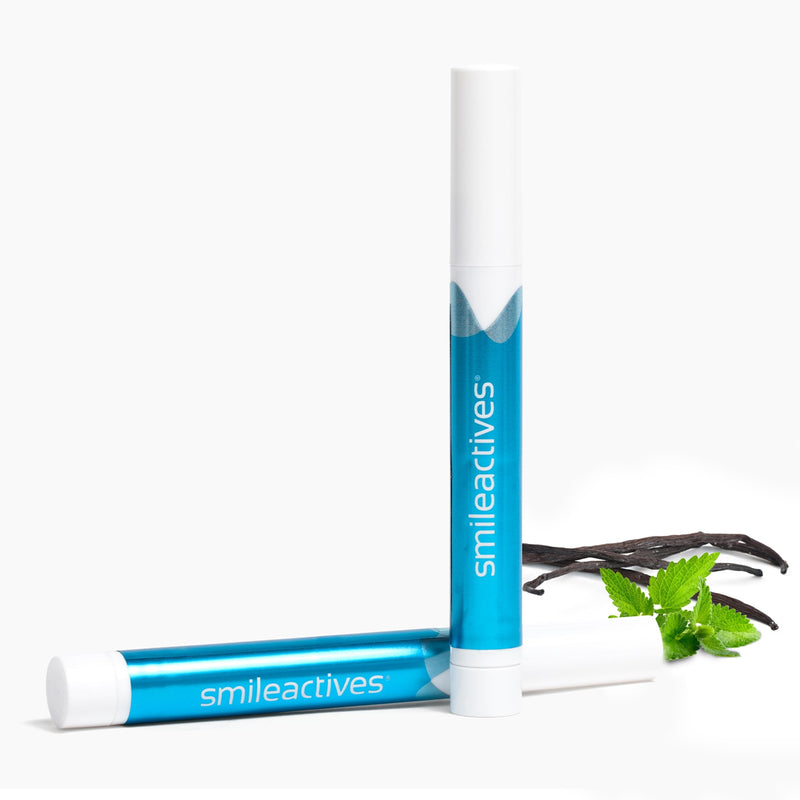 [Australia] - Smileactives Teeth Whitening Pen for White Smile, Fast Tooth Whitener and Stain Remover with Precision Brush Tip, Dental Quality Whitening Gel, Travel Pen, Easy to Use, Vanilla Mint Flavor, 2 Pack 