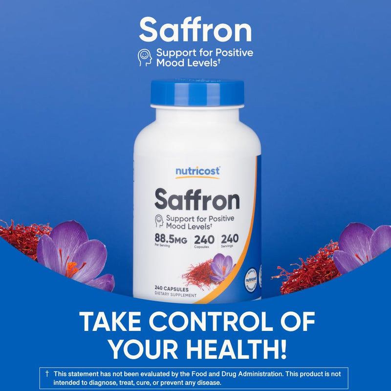 [Australia] - Nutricost Saffron Extract 88.5mg, 240 Capsules - Veggie Caps, Non-GMO, Gluten Free 
