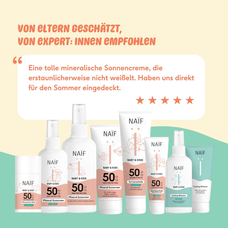 [Australia] - Naïf mineral-based sun cream - for babies and children - SPF 50-0% perfume - cream without octocrylene - UVA and UVB protection - water-resistant - dermatologically tested - without microplastics - 30 ml 30 ml (pack of 1) cream - 0% perfume 