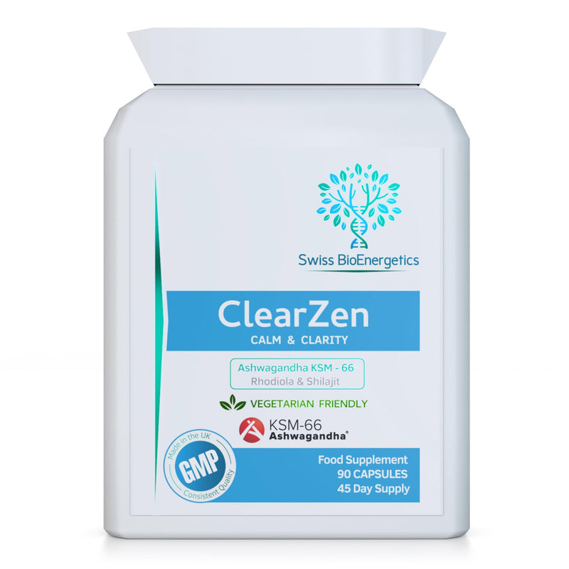 Rhodiola, Ashwagandha and Shilajit - ClearZen - Adaptogen 3-in-1 Ashwagandha KSM-66 1500mg, Rhodiola 500mg (3% Rosavins, 1% Salidrosides) & Shilajit 60% Fulvic Acid - No Artificial fillers or Binders