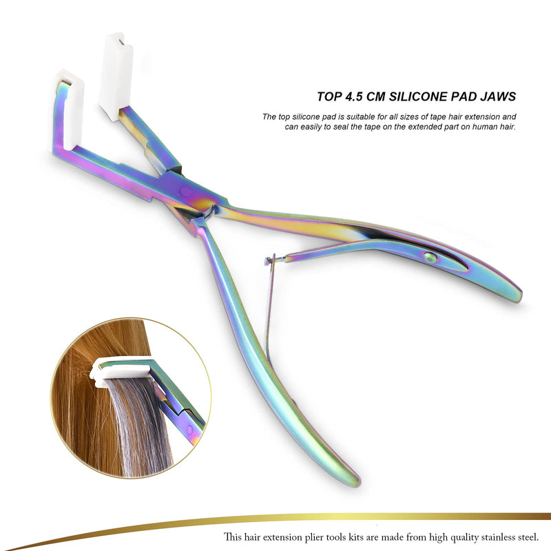 [Australia] - EHDIS Tape in Hair Extensions Pliers Stainless Steel Flat Surface Extensions Tape Sealing Clamp Pliers Hair Styling Tool Multi 