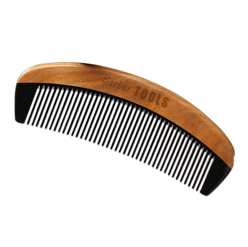 [Australia] - ✮ Barber Tools ✮ Beard and mustache comb made of high quality sandalwood and buffalo horn, anti-static with PU. New version 