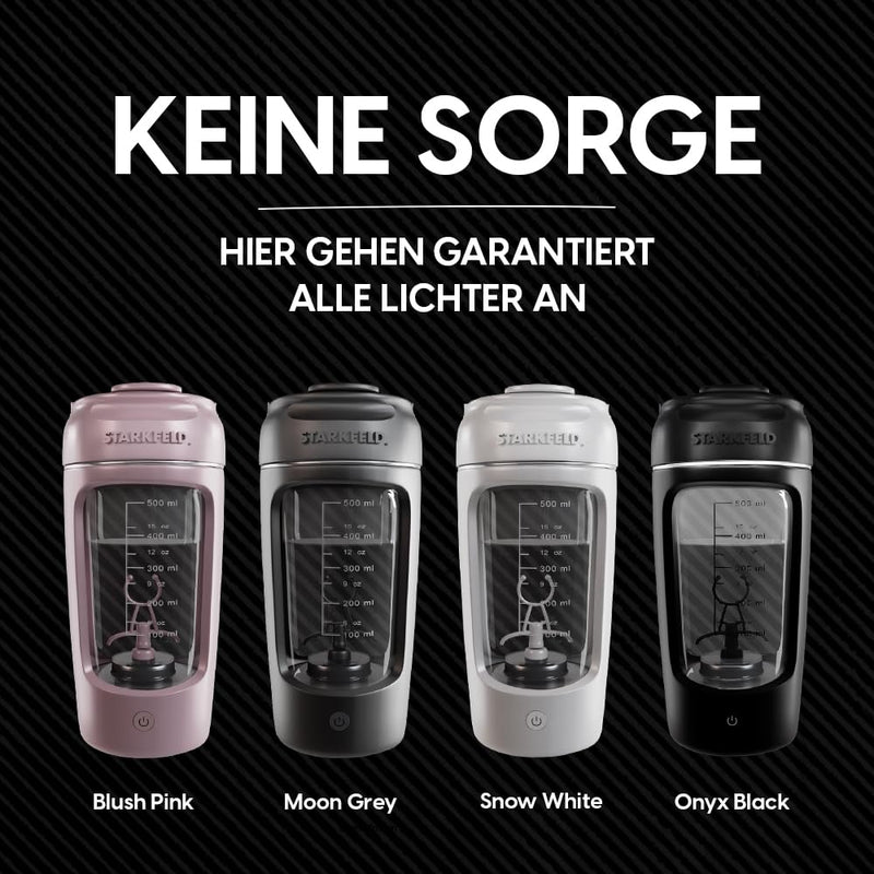 [Australia] - STARKSHAKE® V3 – Your last shaker! | Clump-free protein shakes thanks to 7000 RPM | USB-C fast charging | 60+ shakes per load with STARKPOD 60 G Protein always with you | Electric Protein Mixer (Black) Black 
