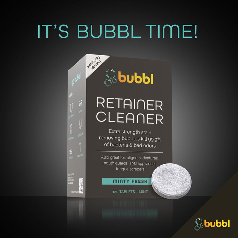 [Australia] - Bubbl 120 Tablet Retainer Cleaner for Invisalign Wire Retainer Cleaner Night Guard Cleaner and More Remove Odors and Stains for Cup or Ultrasonic Cleaners 4 Month Supply 
