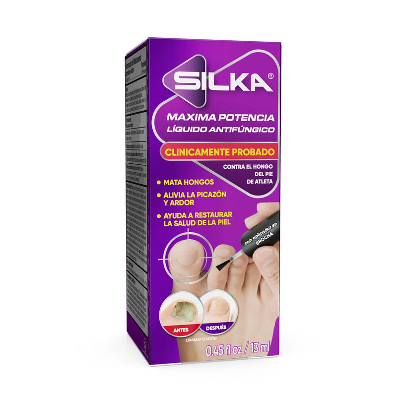 SILKA Max Strength Antifungal Liquid for Toenail Health with Brush Applicator, Results in 1 Week, Nail Fungus Treatment for Damaged Toenails, Athlete's Foot Treatment, Tolnaftate 1% 0.45 Fl Oz 0.45 Fl Oz (Pack of 1)