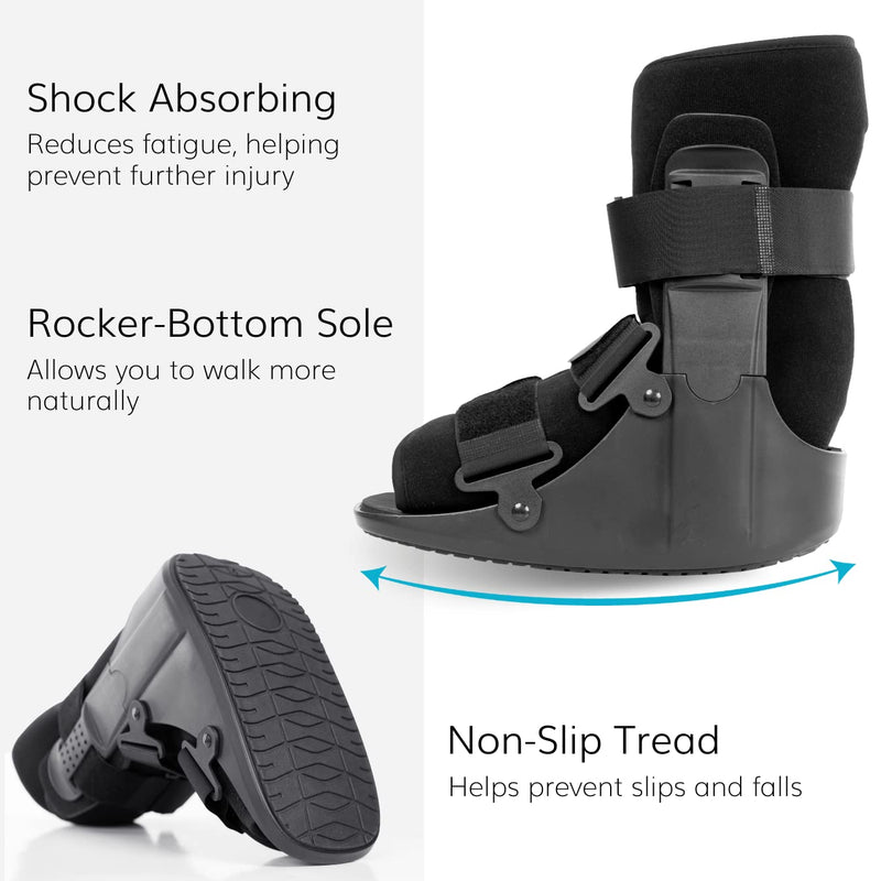 [Australia] - BraceAbility Short Walking Boot - Orthopedic Medical Walker Cast for Broken Toe Injuries, Sprained Ankles, Metatarsal Stress, Post-Op Support Left or Right Foot Fracture Shoe Fits Men and Women (XS) X-Small 