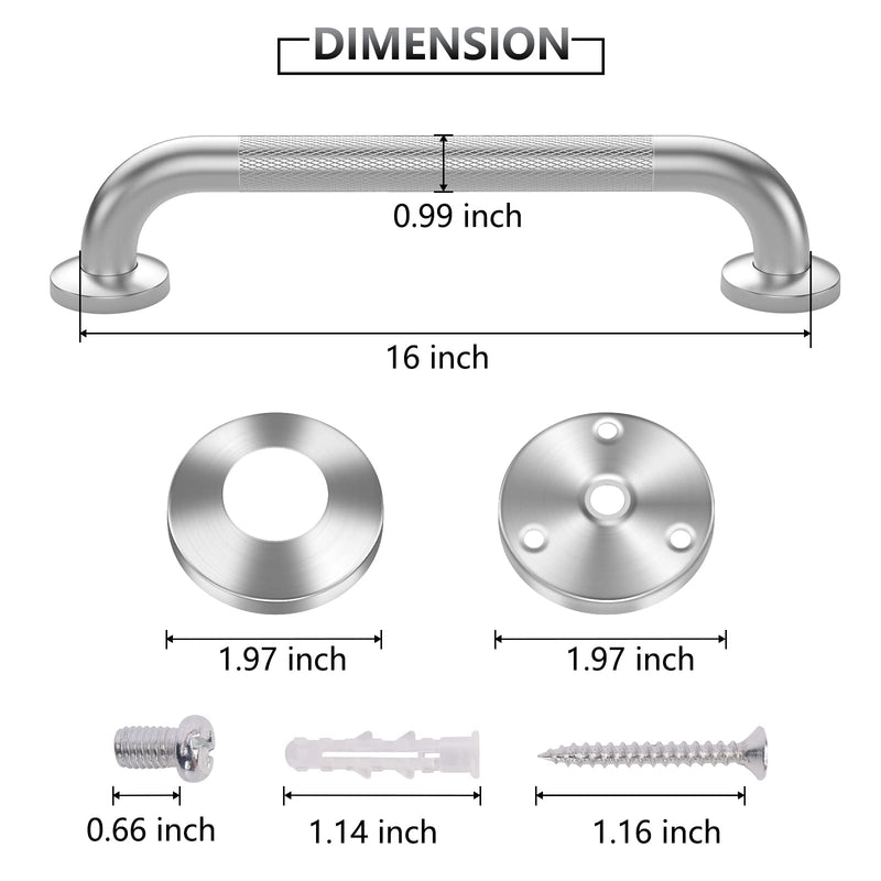 [Australia] - 2 Pack 16 Inch Grab Bars for Bathtubs and Showers, Anti Slip Shower Grab Bars Stainless Steel Shower Handle Toilet Handicap Elderly Senior Assist Bathroom Saft Handle 