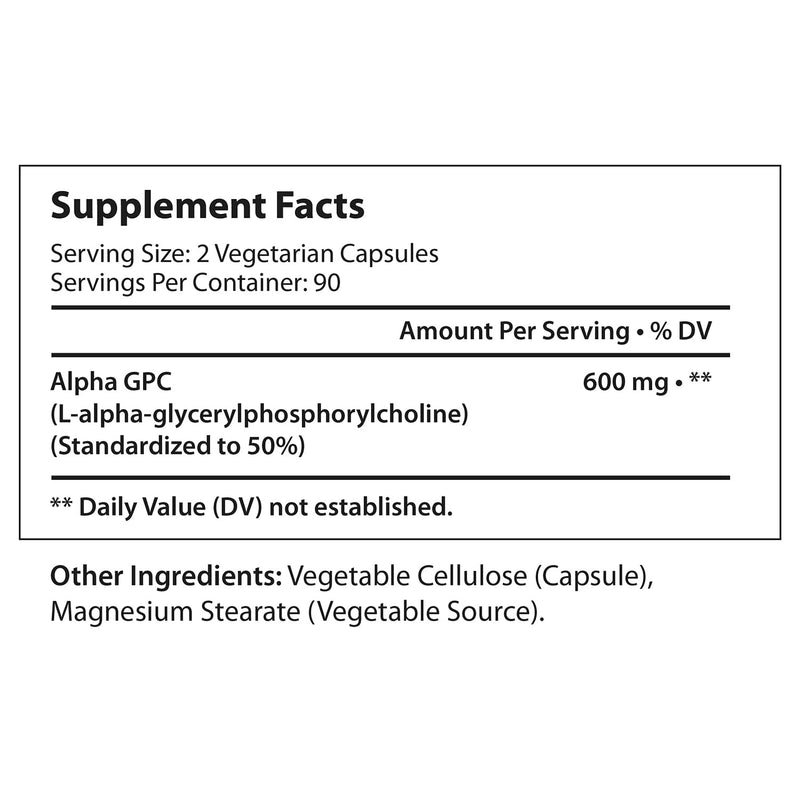 [Australia] - Alpha GPC Choline Supplement 300mg - 180 Vegetarian Capsules | Made In Usa | Cognitive Enhancer Nootropic | Supports Memory & Brain Function | Boosts Focus & Mood | 300 mg Pure Powder Pills Complex 180 Count (Pack of 1) 