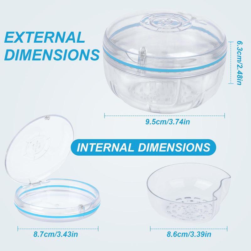 [Australia] - Retainer Cleaner Case,Double Layer No-Leak Denture Cup for Soaking Dentures, Denture Bath for Invisalign Aligner,Retainers,Mouth Guard,Night Guard (Transparent) Transparent 