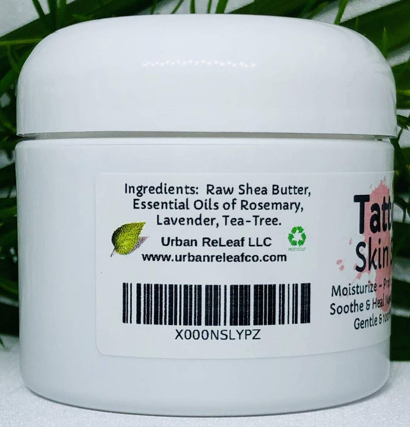 [Australia] - Urban ReLeaf TATTOO SKIN SILK! Calm new ink fast! Brighten old tats! 100% Natural Shea Butter Salve Ointment, Cream Lotion Protect! Vegan. Healing Botanicals! Soothe crusty and tight skin. 