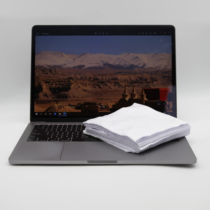 [Australia] - Eyeglasses Cleaning Cloth Glasses Cloths Bulk (5.5"x5.5", White, 100 pcs, No logo) for Eyeglasses, Lenses, Phones, Screens, Camera, Silverware, Delicate Surfaces (V1505) 