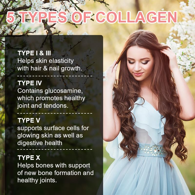 Multi Collagen Power Blend - 5 Types of Hydrolyzed Collagen with Vitamins C & E, Biotin, Zinc, and Selenium for Ultimate Skin, Hair, and Joint Support