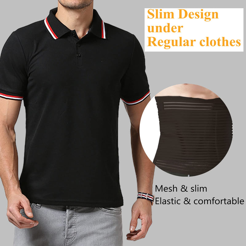 [Australia] - Abdominal Binder for Post Surgery & Postpartum Recovery, Abdomen Hernia Support Belt for Women & Men (Black, Large) Black 
