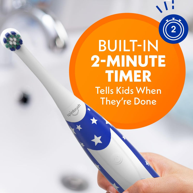 [Australia] - Spinbrush Kids Electric Toothbrush, Glow in The Dark, Battery-Powered 
