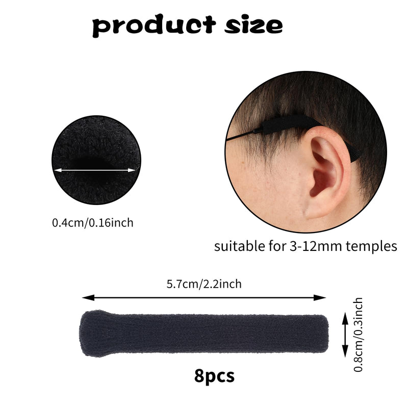 [Australia] - Glasses temple cover polyester, 4 pairs of glasses holders, non-slip glasses ear pads, soft glasses leg protectors, glasses accessories for sunglasses and sports glasses 