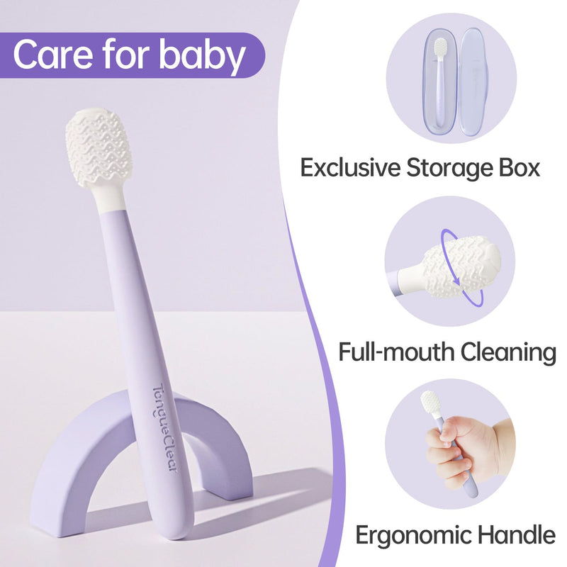 Kids Tongue Scraper and Training Toothbrush Kit, Tongue Cleaner Combo for Infant & Newborn 0-3 Years