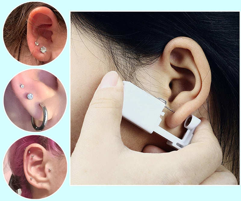 [Australia] - Ear Piercing Kit Disposable Ear Piercing Gun Kit with Sterile Multi-sized CZ Earring Studs Easy and Safe Earring Self Piercing Kit for Your Own Use at Home 3Mix-3mm-Gold- 
