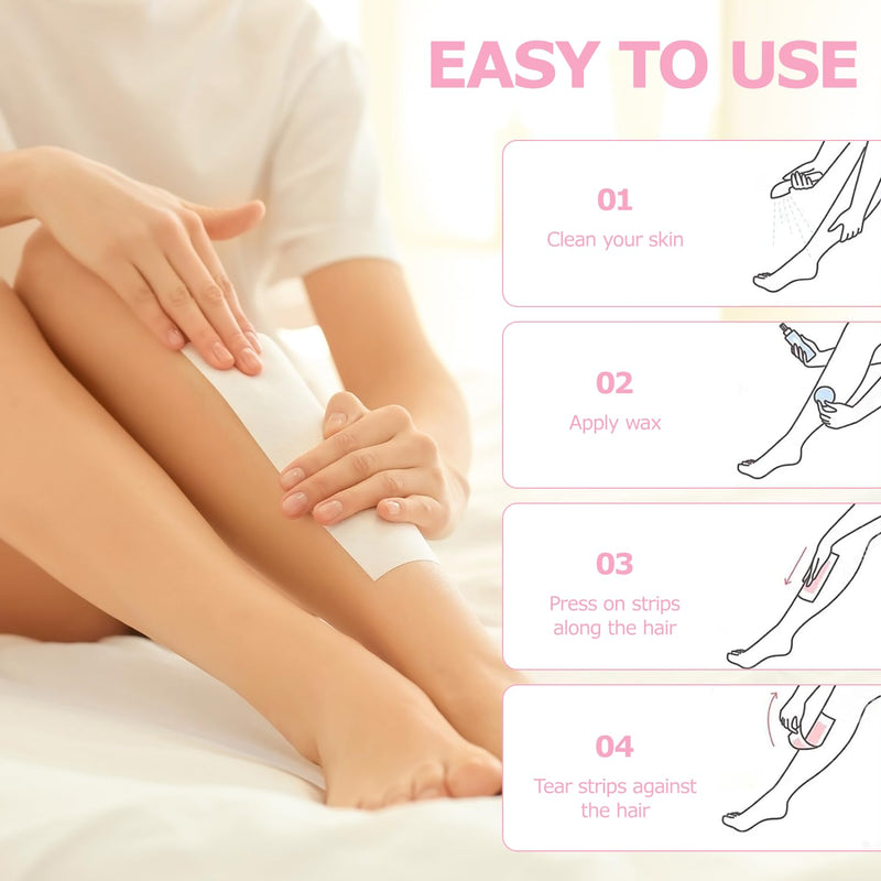 [Australia] - Fleece strips for warm wax and sugar paste, pack of 200, wax strips, hair removal, skin-friendly, tear-resistant waxing strips for any type of depilation on the legs, chest, back, intimate area and face 