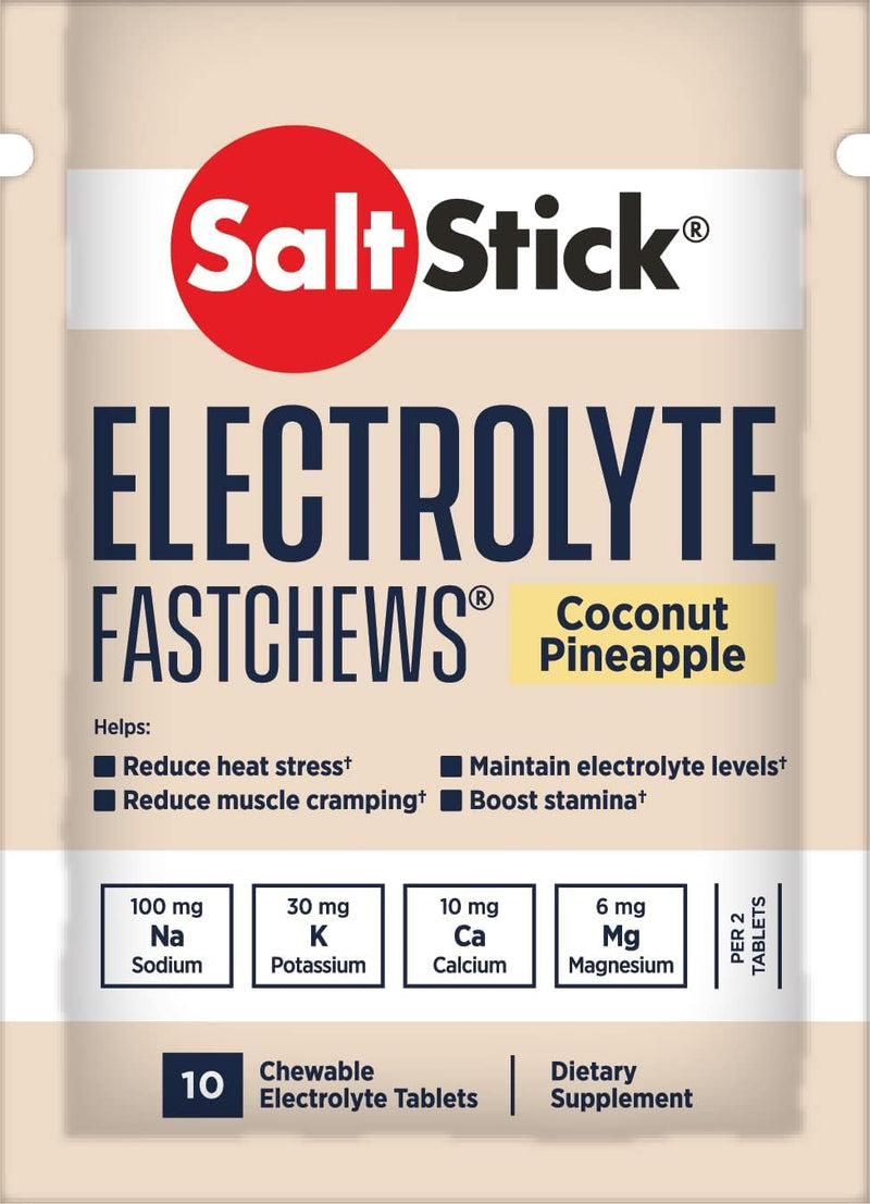 SaltStick FastChews – Electrolyte Chewable Tablets – 4 Test Pack (4 Bags, 10 Tablets Each) – Assorted Flavours