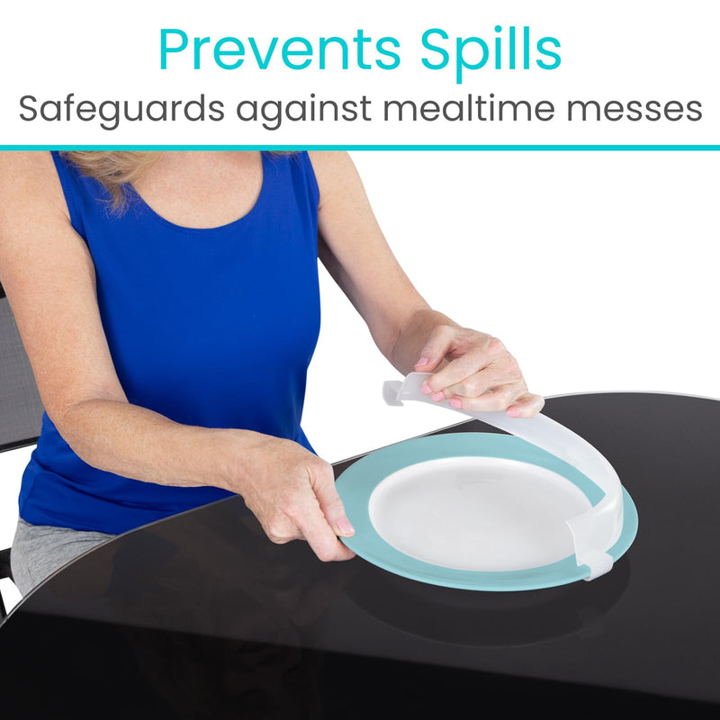 [Australia] - Vive Plate Guard (2 Pack) - Adaptive Equipment No Spill Guards for Eating - One Handed Assistance for Plates, Daily Living Aid for Elderly, Disabled & Parkinsons - Handicap Kitchen Accessories 