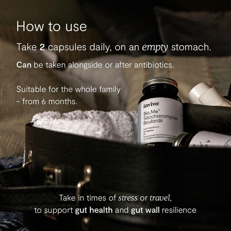 Invivo Bio.Me Saccharomyces Boulardii Probiotics Supplement, Targeted Gut Microbiome Support Probiotic, Clinically Informed Probiotics for Women and Men Digestive Health