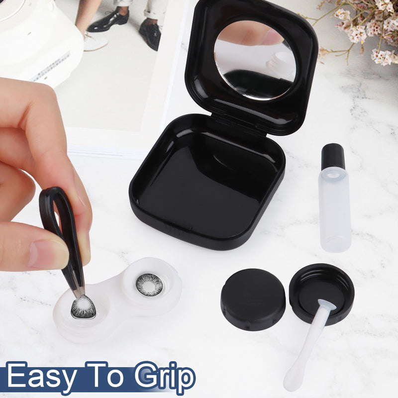 [Australia] - Pack of 2 contact lens containers, contact lens storage, contact lens holder with mirror, contact lens box, portable contact lens container, travel contact lens accessories, for traveling at home outdoors 