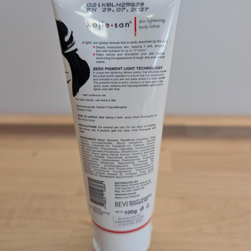 Kojie San Body Lotion – Nourishing & Skin Refining Body Lotion with Rosehip, Shea Butter & Vitamin E for a Smooth, Even-Looking Skin Tone – 100G 100ml