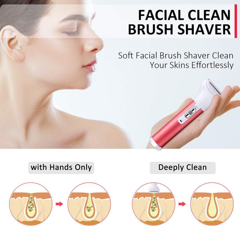 [Australia] - 5 in 1 Electric Razor for Women Removal for Body Nose Hair Trimmer Face Shavers Eyebrow Legs Armpit Bikini Area Pubic Underarms Painless Rechargeable Portable Facial Hair Removal 