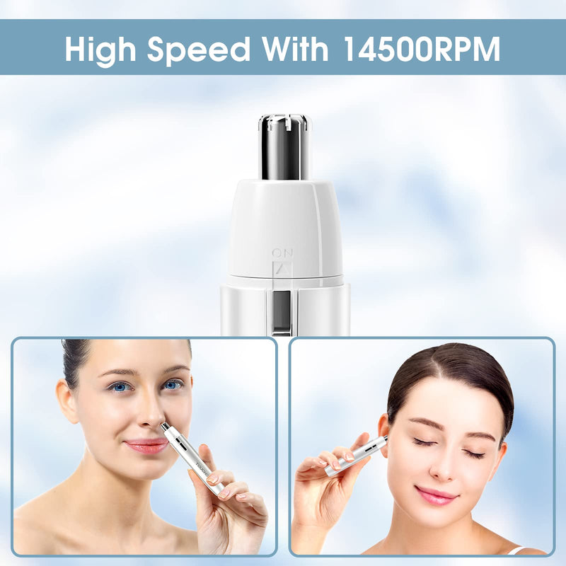 [Australia] - TOUCHBeauty Portable Ear Nose Hair Trimmer for Women, Nose Hair Trimmer Women, Nose Hair Trimmer, Ear and Nose Hair Trimmer for Men and Women, Battery Operated, Easy Cleaning Silver1 